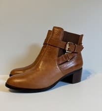 Image of Moda In Pelle Tan Brown Leather Ankle Boots - EU 38 / UK Size 5 - Brand New