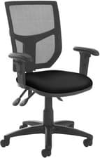 Image of Altino mesh back operator seat depth and arm adjustment AH22-0S0-BLK by Dams