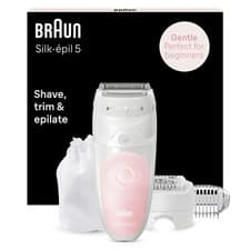Image of Braun Silk-epil 5 Epilator for Women for Gentle Hair Removal, White/Pink 5-620