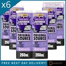 Image of 6 x ORIGINAL SOURCE MOISTURISING SHOWER BODY WASH LAVENDER & TEA TREE 250ML NEW