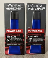 Image of 2 X L'OREAL MEN EXPERT POWER AGE REVITALISING EYE CARE CREAM 15ML