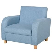 Image of HOMCOM Child Armchair Wood Frame w/ Padding Seat Low-Rise Bedroom Blue