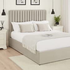 Image of 5ft King Size Storage Ottoman Bed Savoy Fluted Grey Velvet Fabric