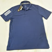 Image of Adidas Men's 3-Stripe Basic Polo Shirt Navy Blue White FS5214 Size Medium NWT