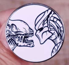 Image of Alien Vs Predator Metal Pin Badge