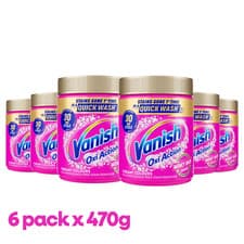 Image of Vanish Gold Oxi Action Powder Pink 6 x 470g, Stain Remover For Coloured Clothing