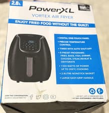 Image of PowerXL Vortex Air Fryer Digital Display 2.8L 1350W 8 Settings Black Basket