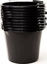 Image of Plastic Bucket Black Heavy Duty Standard Builders Equestrian 14L 3 Gallon (10)
