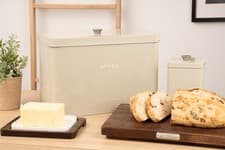 Image of Artisan Street Bread Storage Bin - Vintage Look - Stone/Smoke Grey