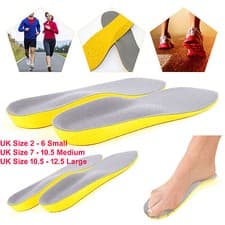 Image of ORTHOPAEDIC SHOE INSOLES PADS MEMORY FOAM SOFT UNISEX TRAINER FOOT FEET COMFORT
