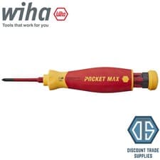 Image of Wiha 45296 Screwdriver With Bits Magazine Pocket Max Electric VDE