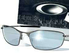 Image of Oakley WHISKER Carbon Metal Alloy POLARIZED Galaxy Chrome Lens Sunglass 4141