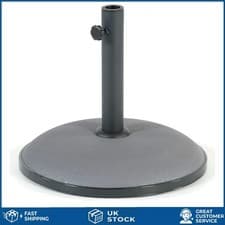 Image of Sturdy 15kg Outdoor Parasol Base - Concrete & Steel Umbrella Stand in Grey