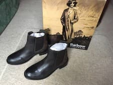 Image of Ladies Womens Barbour Brown Leather Ankle Boots Size 3 Brand New