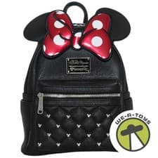 Image of Minnie Mouse Classic Bow Quilted Texture Ear Mini Backpack Loungefly