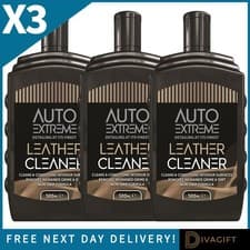 Image of 3 x LEATHER CLEANER LIQUID CONDITIONER 500ML NON DRIP REMOVES GRIME AUTO EXTREME