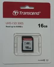 Image of New sealed Transcend UHS-I SD 300 S 16GB SD memory card
