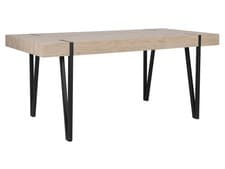 Image of Dining Table 150 x 90 cm Light Wood with Black ADENA