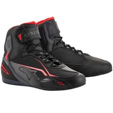 Image of Alpinestars Faster-3 Motorcycle Motorbike Shoes Black Grey Red