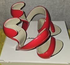 Image of  Julian Hakes Mojito Heels Red Nude 36 Women's US 6 RARE COLOR 