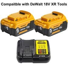Image of Fit for DeWalt DCB184 18v Li-ion XR 5ah 6ah slide battery/charger DCB183 DCB182