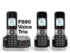 Image of Alcatel F890 Voice Trio DECT Cordless Phone with Answering Machine 3 Handsets