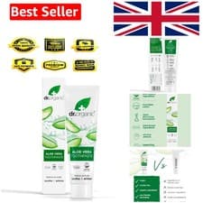 Image of Dr Organic Whitening Toothpaste with Aloe Vera - Natural & Cruelty-Free, 100ml