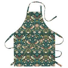 Image of William Morris Strawberry Thief Dark Green Cotton Apron