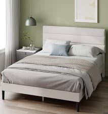 Image of Luxury King Sized Bed Frame:Colour-Off White