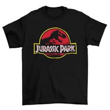 Image of Jurassic Park Original Black T-Shirt Official Dinosaur Jurassic World