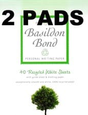 Image of [ 2 PADS ] Basildon Bond Writing Pad Set 40 White Paper Sheets 178 x 137mm Guide