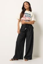 Image of PixieGirl Petite Women's Beaded Wide Leg Trousers