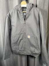 Image of Carhartt L/Fit Firm Duck Insulated Flannel Lined Active Jacket Mens L Gravel New