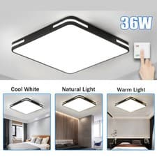Image of 3 Square Flush Mount Ceiling Light Dining Living Room Kitchen Bedroom Lamp UK