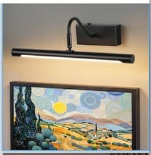 Image of LED Picture Lights for Wall, 40CM Black, Hardwired, 8w, 3000k, Swivel Head