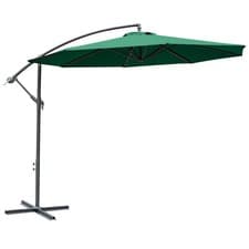 Image of Outsunny 3(m) Garden Banana Parasol Cantilever Umbrella w/ Crank, Green