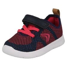 Image of Childrens Unisex Boys Girls Clarks Textile Lightweight Strap Trainers Ath Flux