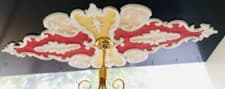 Image of Stuck Ceiling Mirror Rose Alabaster Plaster Handmade - 110 X 60 Cm