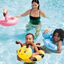 Image of Swimming Pool Rubber Swim Ring Kids Childrens Inflatable Float Aid 3-6Y PARTY