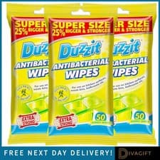 Image of DUZZIT WET WIPES ANTIBACTERIAL KILLS 99.9% GERMS DISINFECTANT SURFACE SUPER SIZE