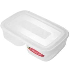 Image of 2 Section Food Storage Beaufort Plastic Kitchen Clear Container with Lid - 1.3L