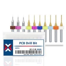 Image of Carbide PCB Drill Bit 1/8 Shank 0.1-2.0mm for PCB PVC Drilling Ti Coating