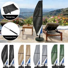 Image of Parasol Cover with Zip Outdoor Garden Waterproof Patio Umbrella Cover Shield UK