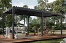 Image of Veranda Pergola Aluminium Shutter Roof 3m X 4m Louvered Blinds Optional