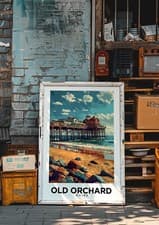 Image of Old Orchard Beach Maine Vintage Style Travel Poster - Home Decor, Wall Art