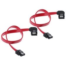 Image of 2x Premium SATA Cable III 6Gbps HDD SDD Data Cable & Locking