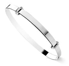 Image of 925 Sterling Silver Plain Ladies Expanding Bangle - 925 Silver - Gift Boxed