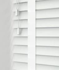 Image of PREMIUM REAL WOOD VENETIAN BLINDS WITH TAPES 50MM SLATS WHITE GREY