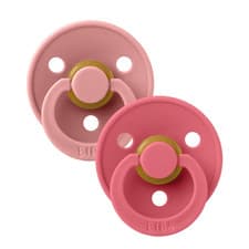 Image of BIBS Colour 2 Pack Baby Dusky Pink/Coral