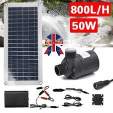 Image of Solar Panel Powered 50W 800L/H DC 12V Low Noise Garden Brushless Water Pump Kits